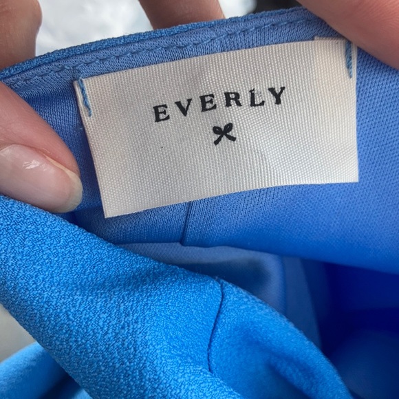 Everly Periwinkle V Neck Scallop Dress - Picture 3 of 12